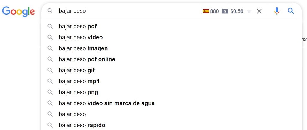 autpcompletado de google